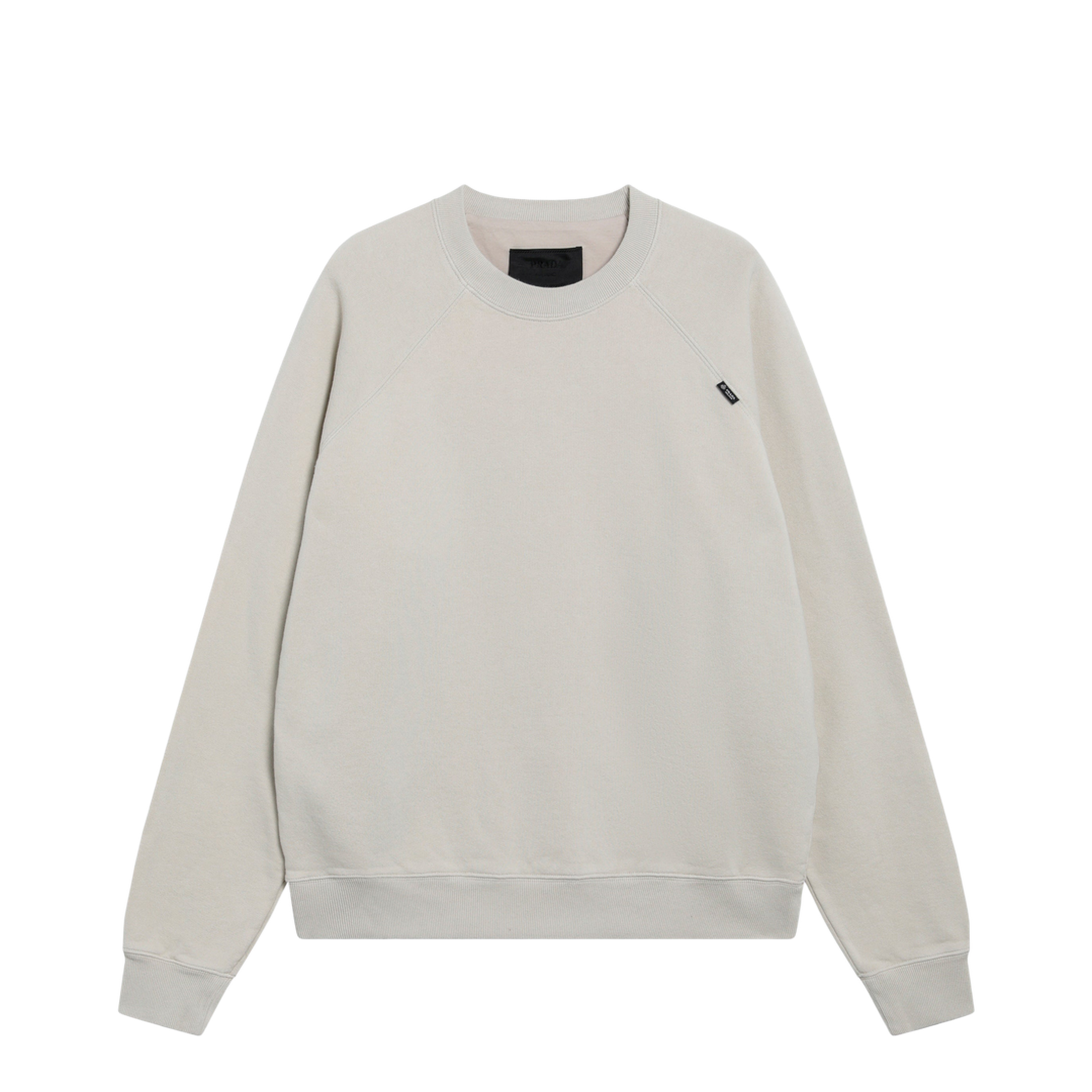 Talc-colored cotton fleece sweatshirt - Image 1