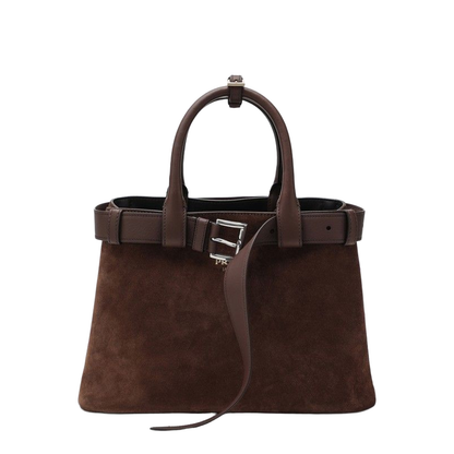 Buckle Bag Medium Size Cacao Colour in Suede - Image 1