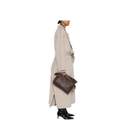 Flamenco Medium Leather Clutch Bag - Brown - Image 4