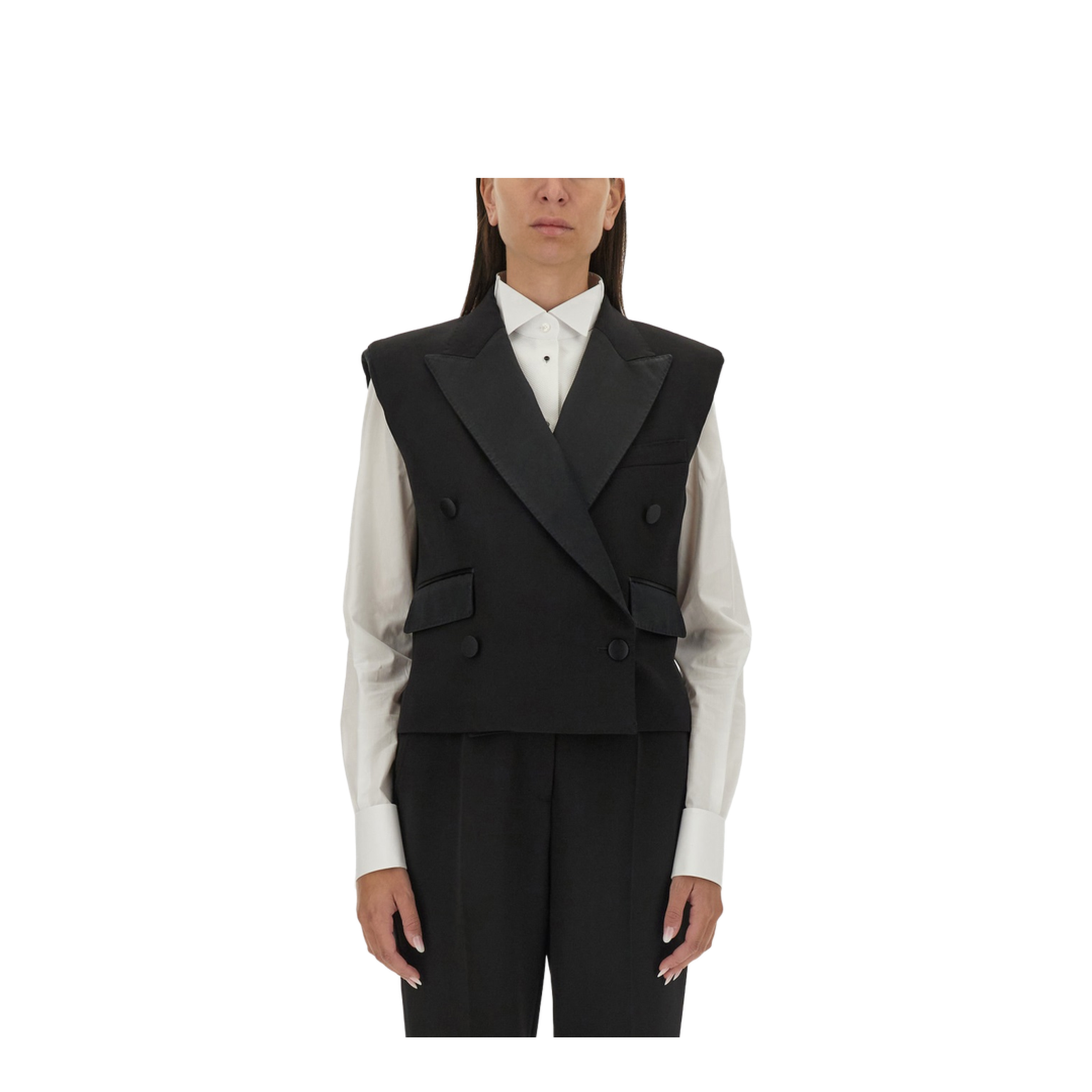 Double-Breasted Sleeveless Jacket - Image 1