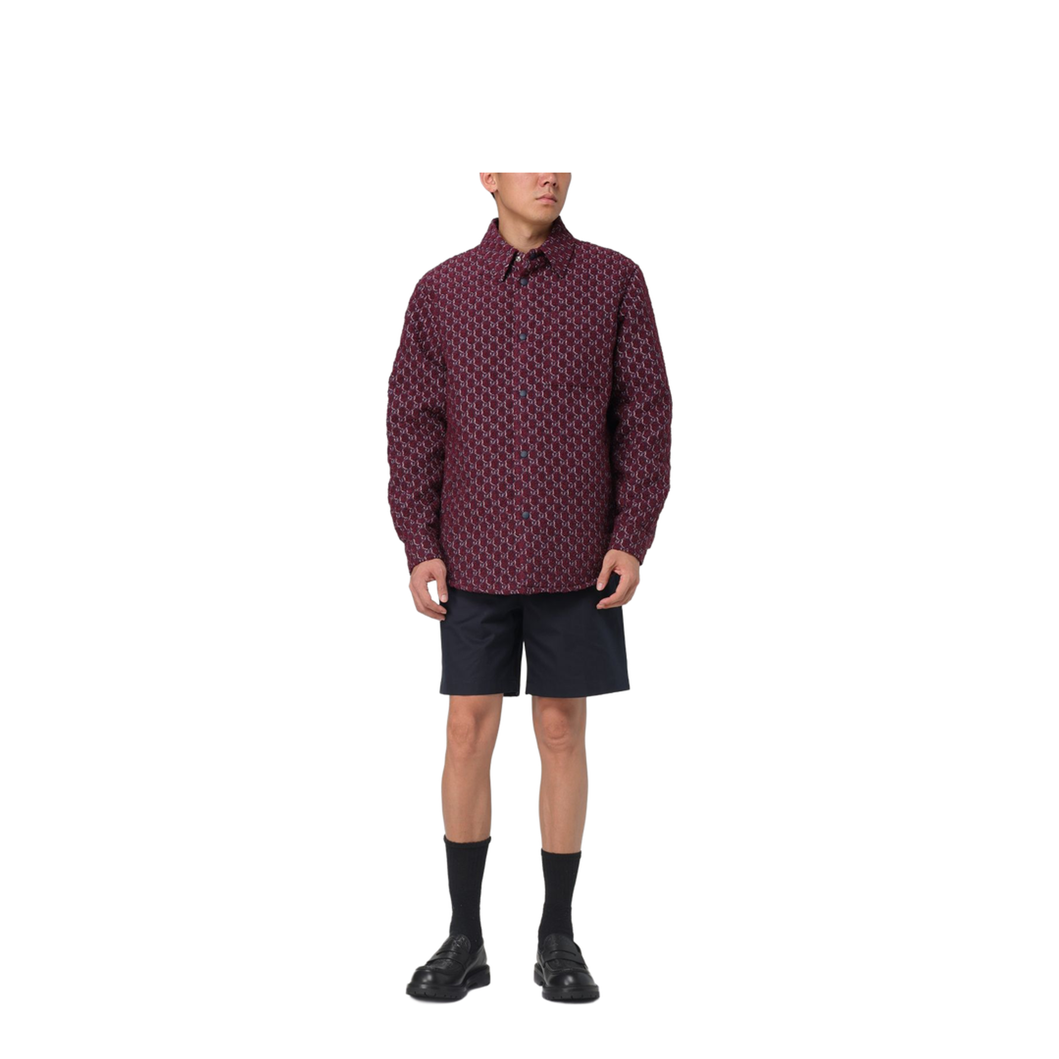 Burgundy Bouclé Padded Shirt - Image 2