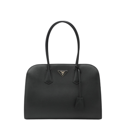 Large Leather Tote Bag - Black - Image 1