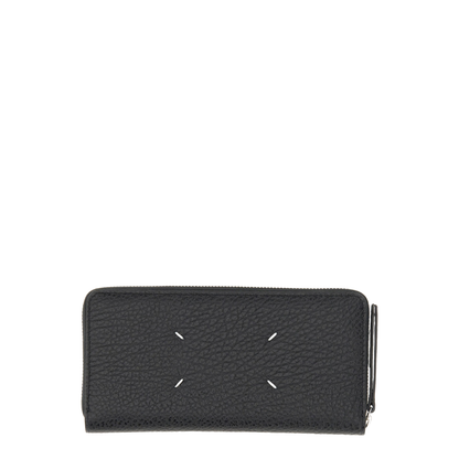 Four Stitches Calfskin Zip-Around Wallet - Black (Negro) - Image 2