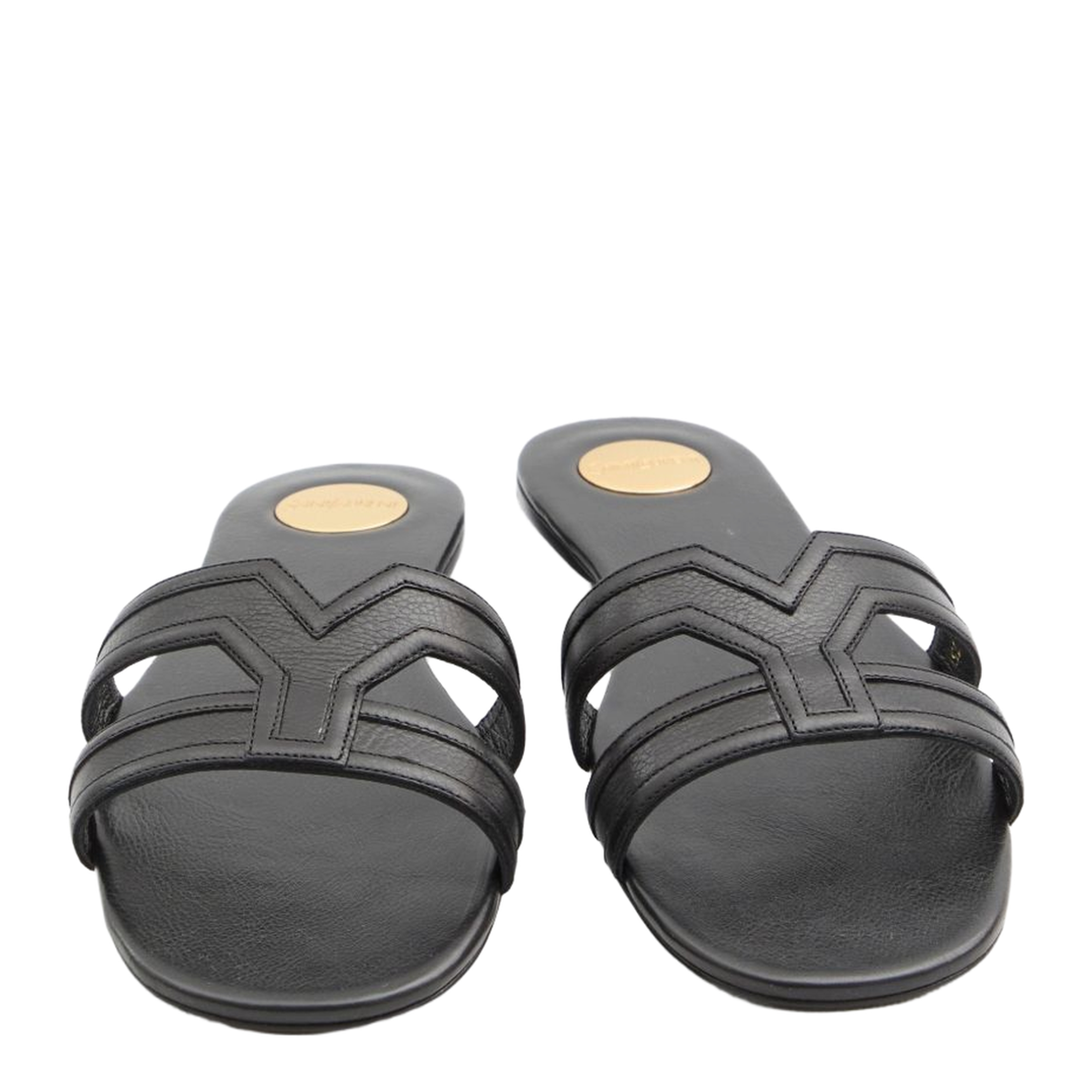 MABROUKA Slides in Smooth Leather in Black - Image 5