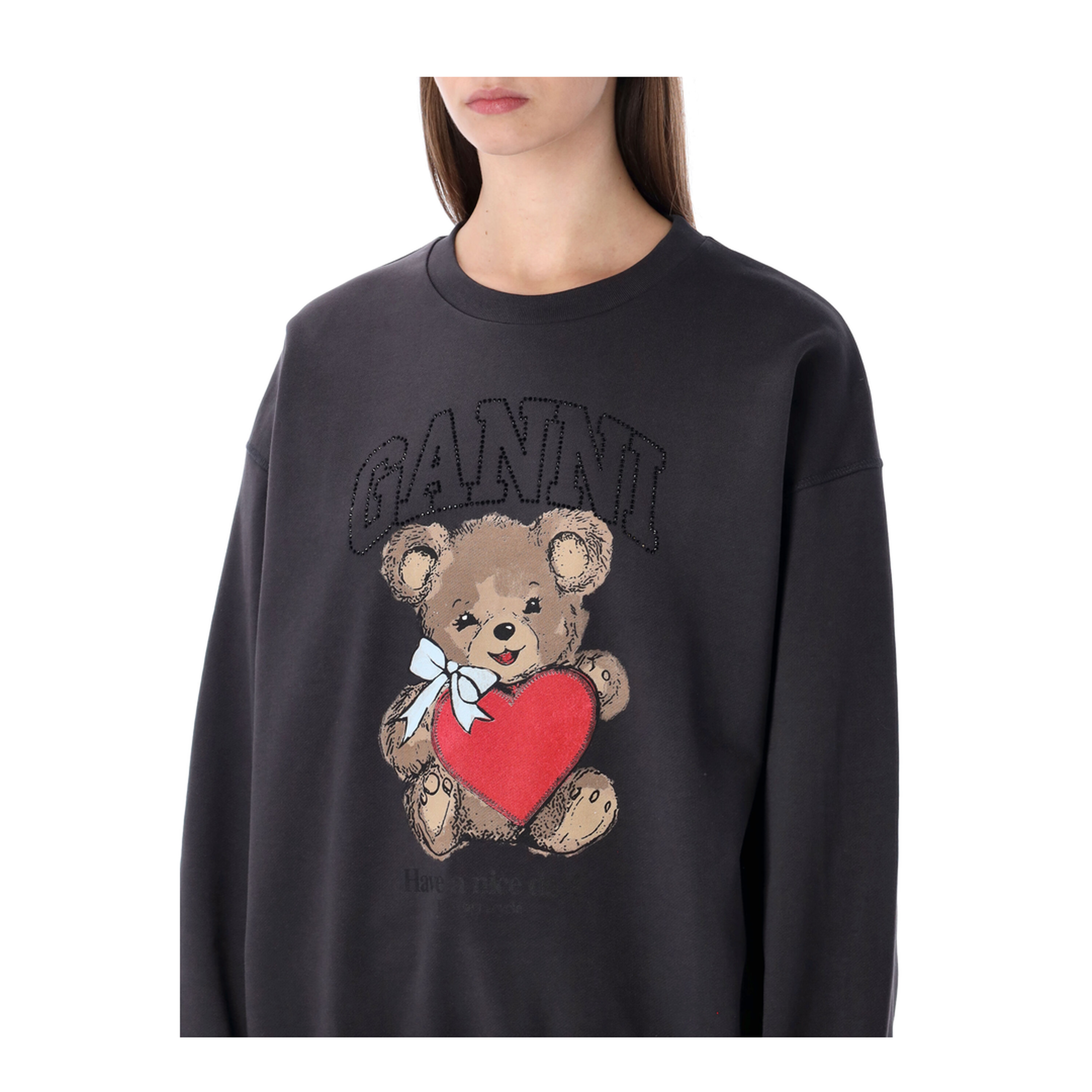 Crewneck Bear Rhinestone Phantom Black - Image 3