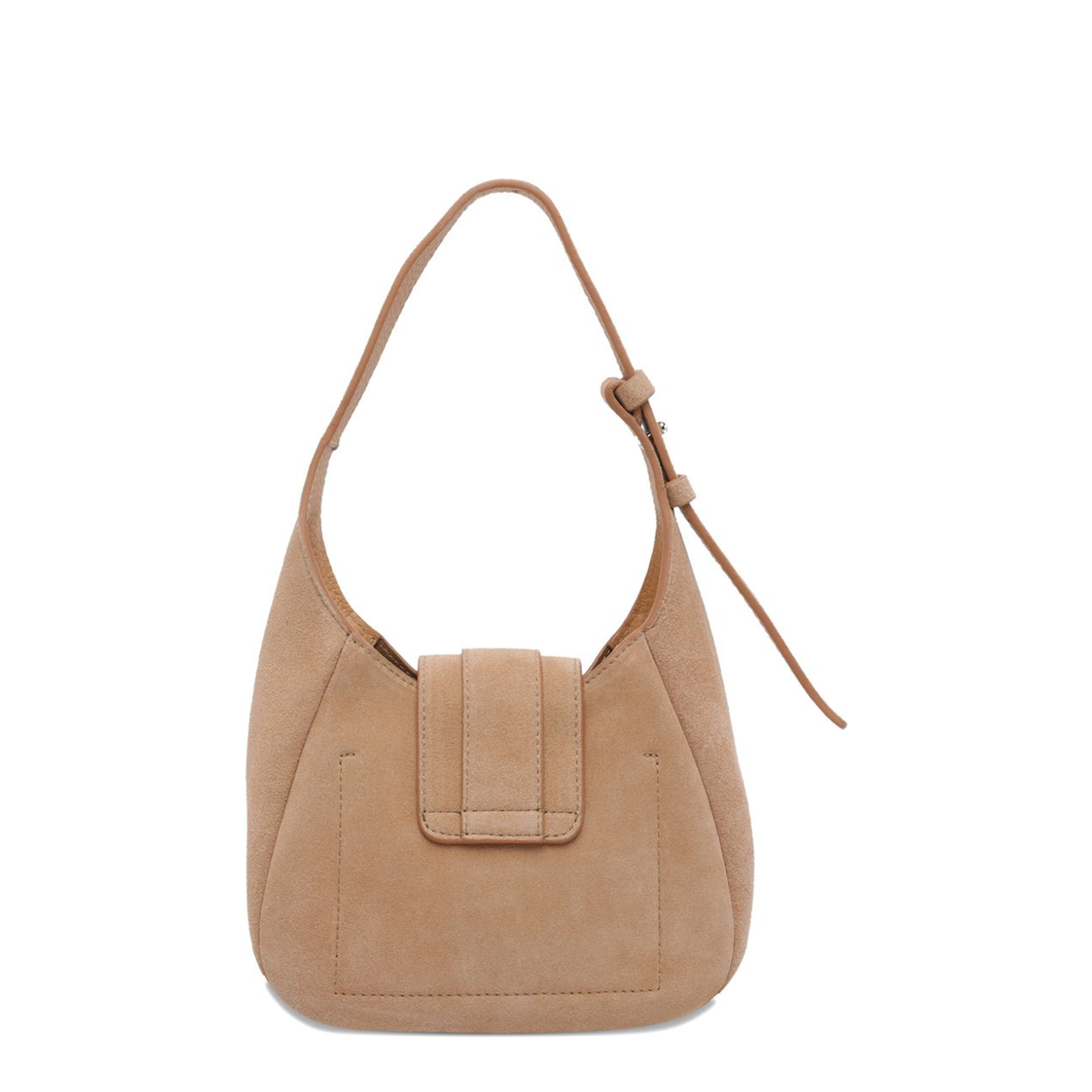 Trend Mini Suede Leather Hobo Bag - Beige - Image 2