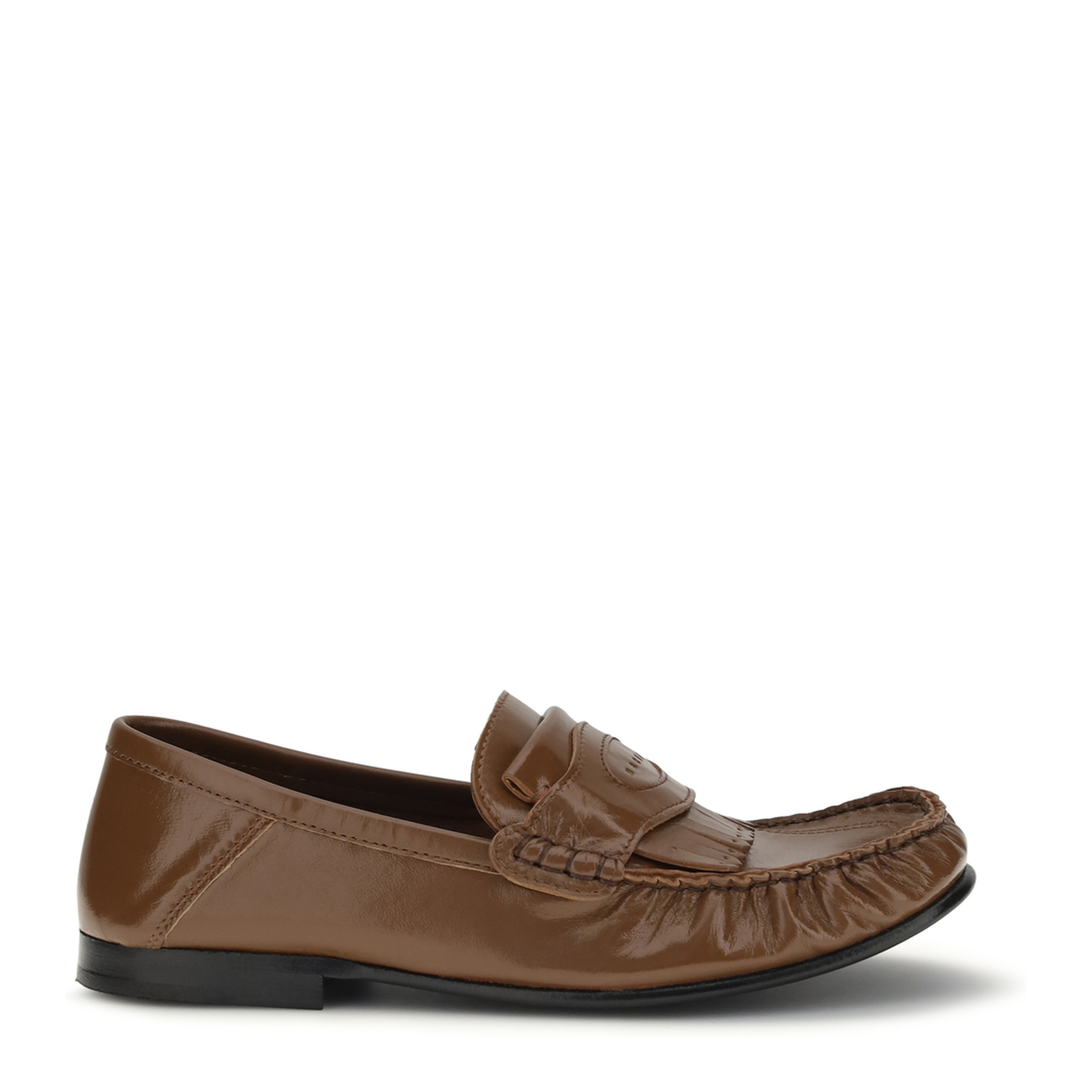 Leather Loafers with Tassels and Foldable Heel - Image 1