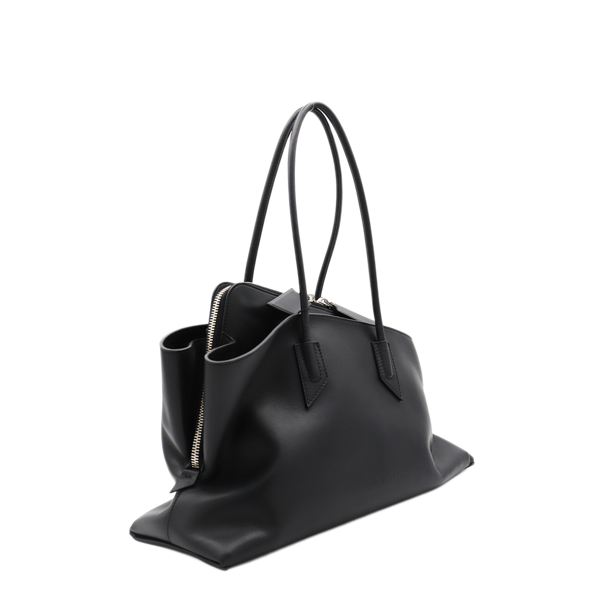 La Passeggiata Medium Calf Leather Top Handle Bag - Black - Image 3