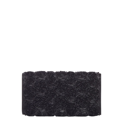 Satin Bag with Crystal Buckle and Rose Detail - Image 3