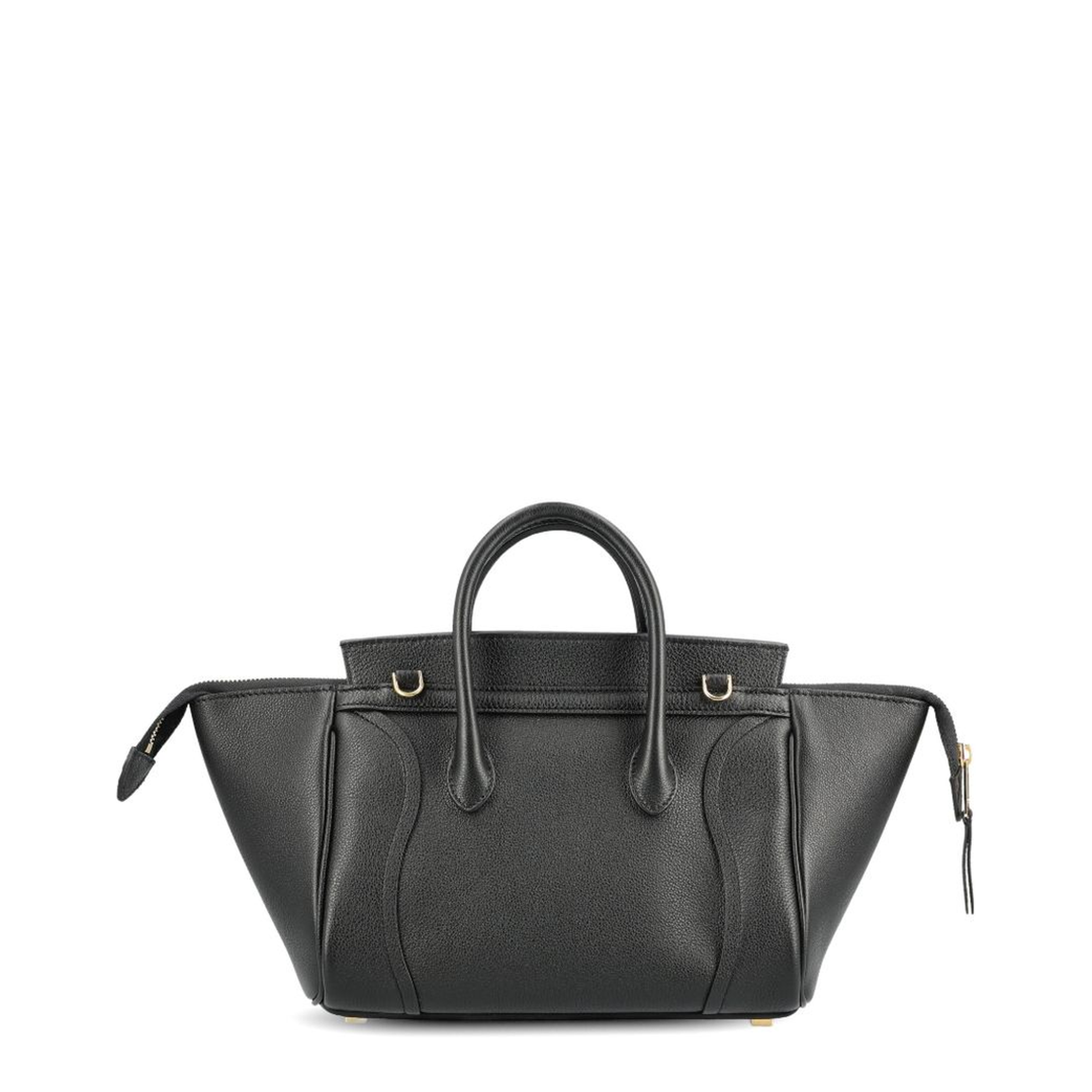 Luggage Small Calfskin Top Handle Bag - Black - Image 4