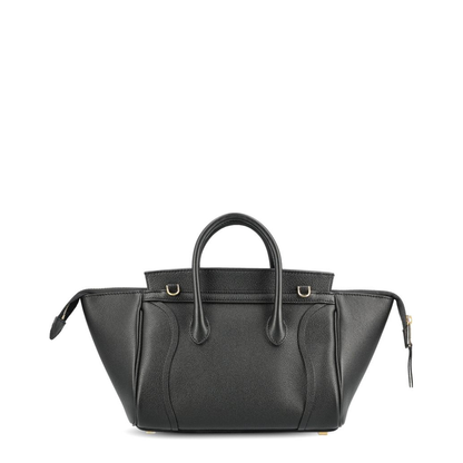Luggage Small Calfskin Top Handle Bag - Black - Image 4