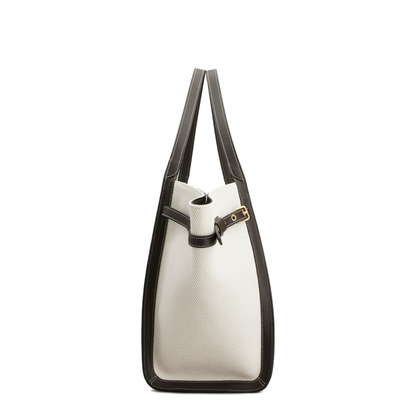 Shopping Bag in Canvas and Leather Medium - Image 6