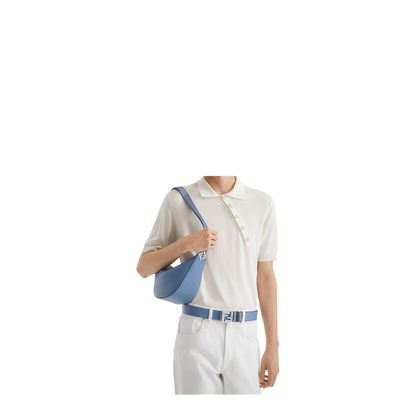 Fendi Roma Leather Fendi Melon Small
Blue Leather Bag - Image 4