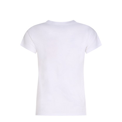 White Cotton T-Shirt With Logo Print - Image 4