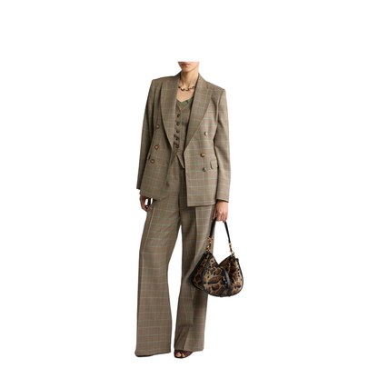 Stretch Wool Pants with Prince of Wales Pattern - Image 2