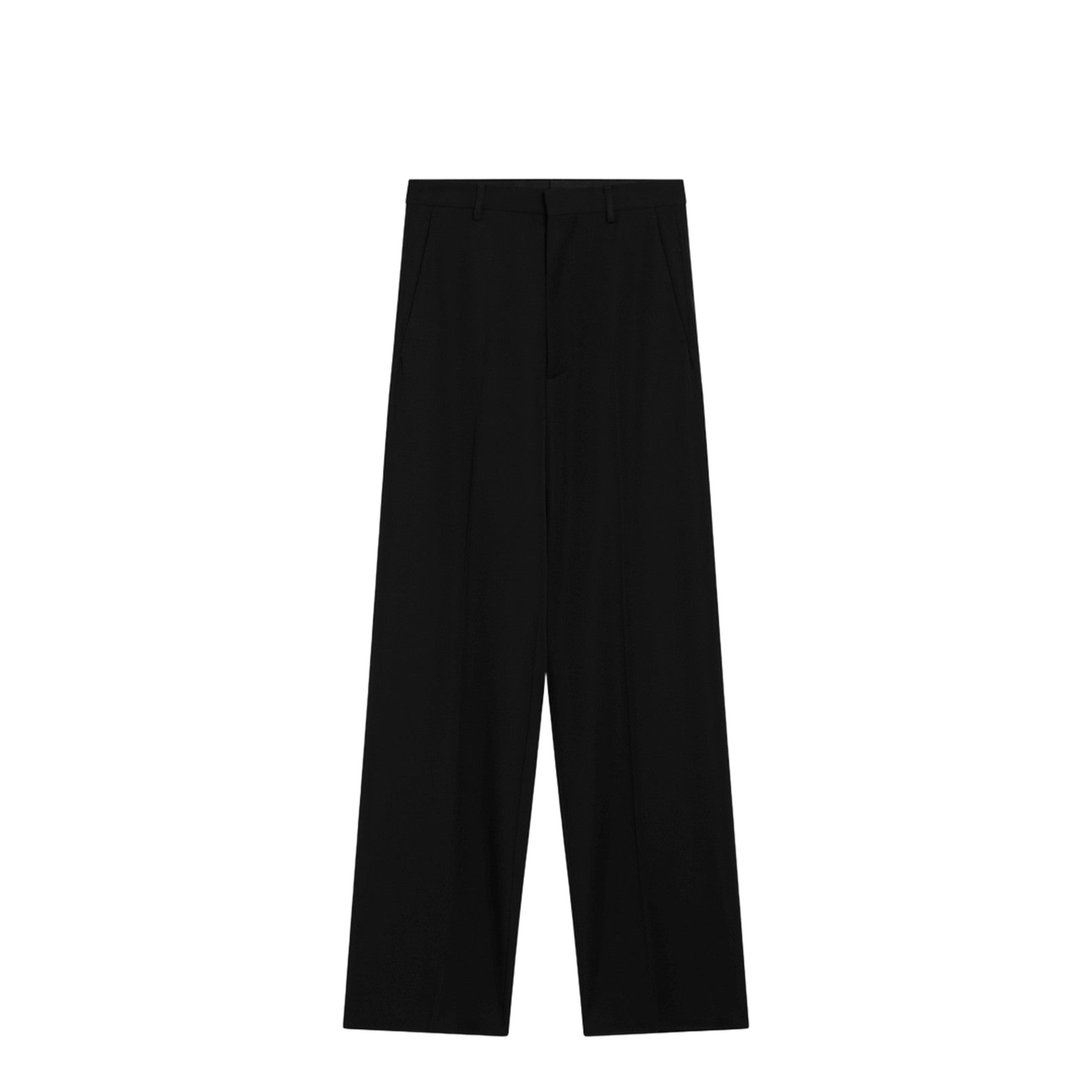 Black Wool Wide-Leg Pant - Image 1