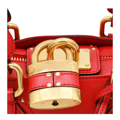 Paddington Small Grained Buffalo Leather Shoulder Bag - Tulip Red - Image 7