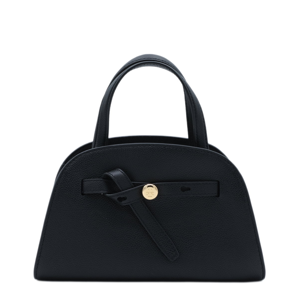 Pebbled Leather Shoulder Bag - Black - Image 1