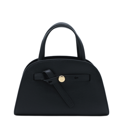Pebbled Leather Shoulder Bag - Black - Image 1