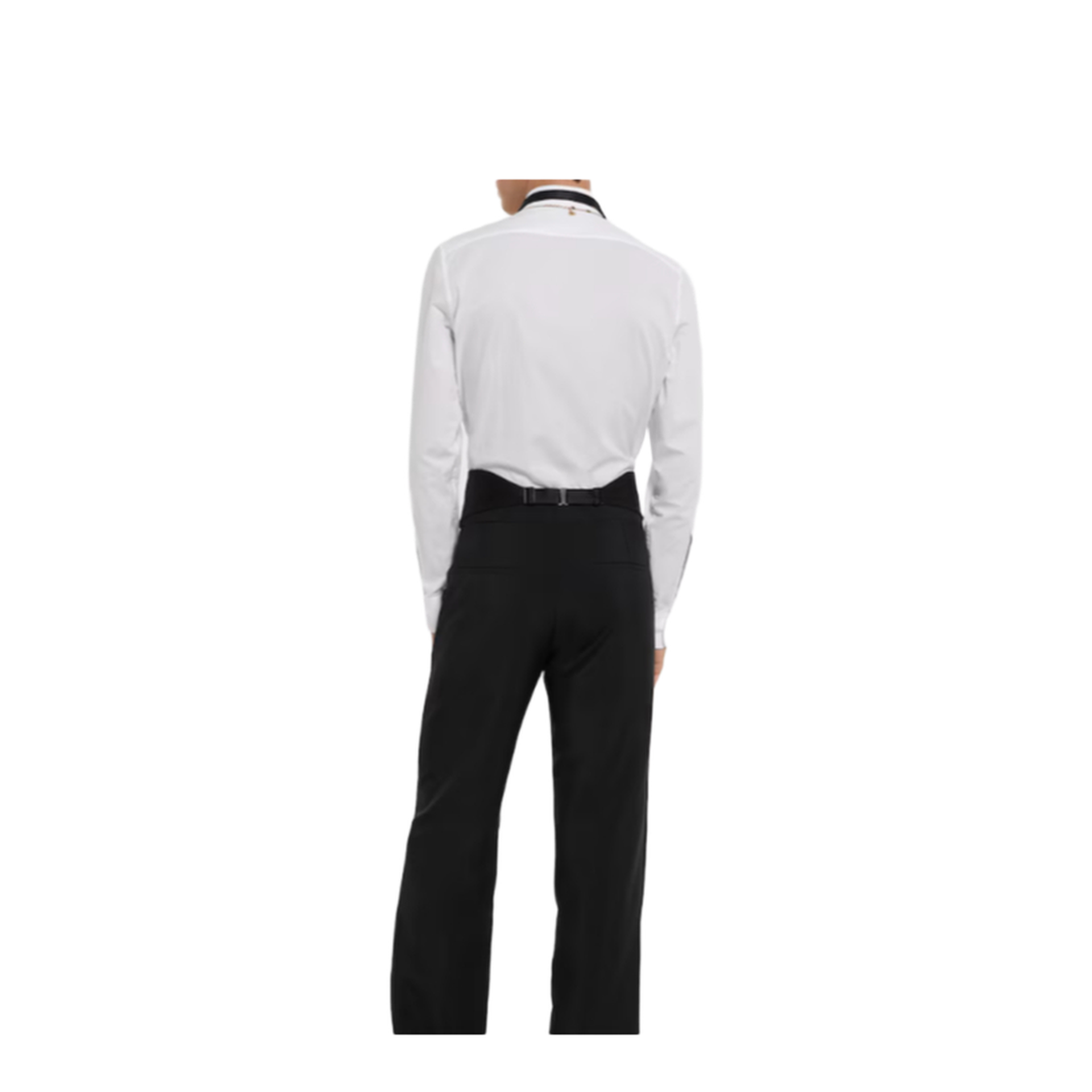 Light Chambray Cotton Shirt in White - Image 4