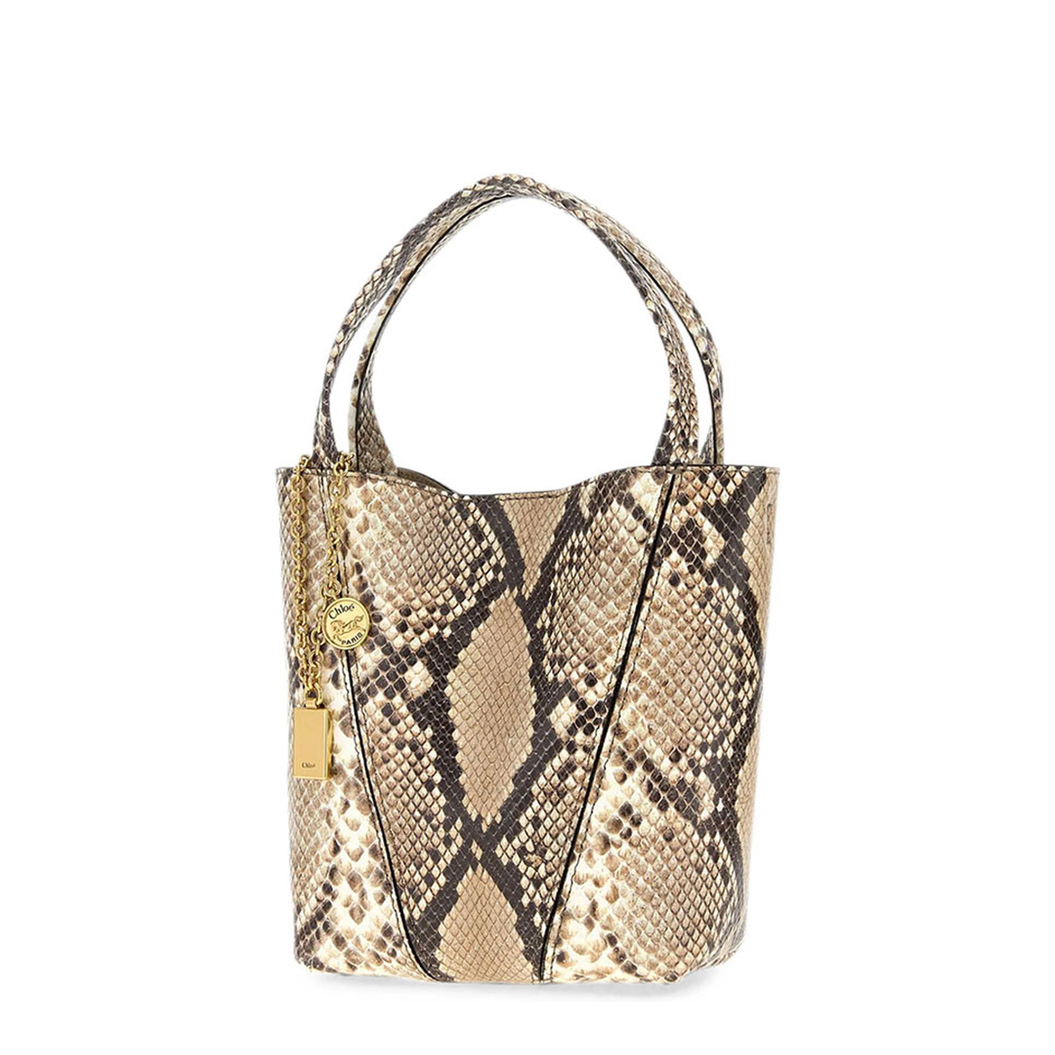 Small Spin Tote Bag in Python-Effect Leather - Image 3