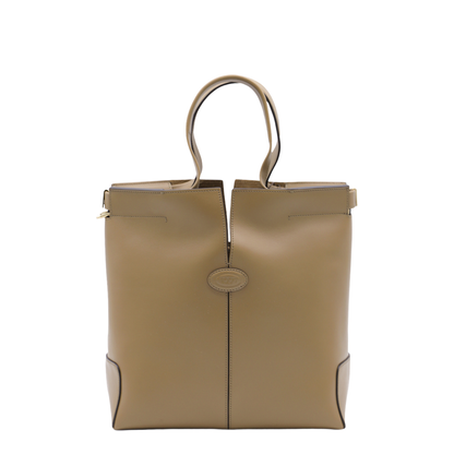 Di Bag Folio Small Leather Tote - Beige - Image 2