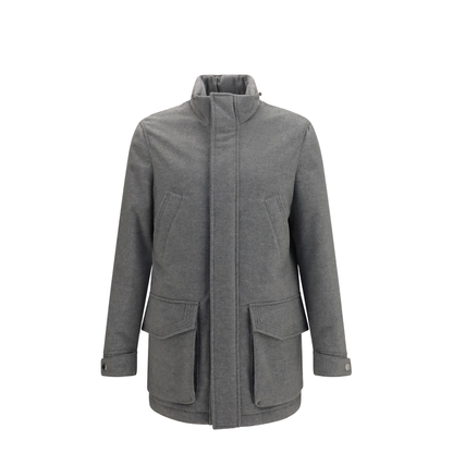 Cashmere Jacket with Zip and Buttons - Image 1
