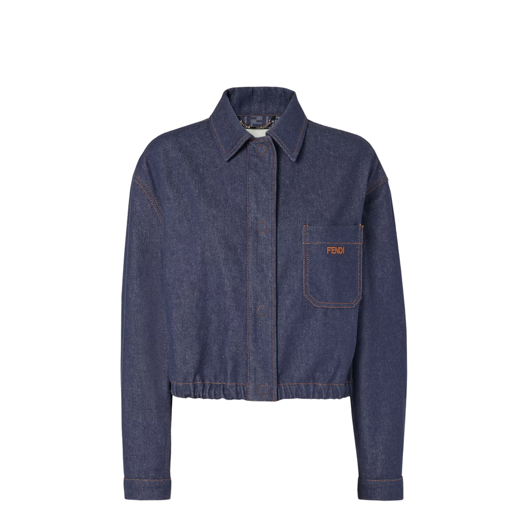 Cropped Denim Jacket - Image 1