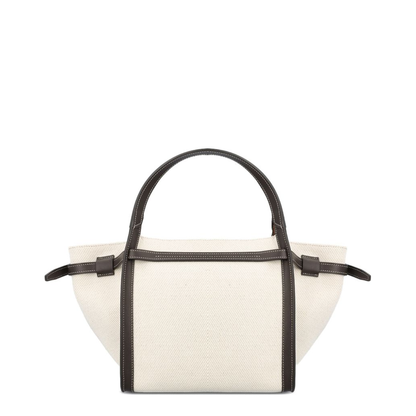 Shopping Bag Small Leather Tote - Beige - Image 3