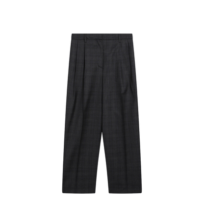 Grey Wool Trousers with Check Pattern - Image 1