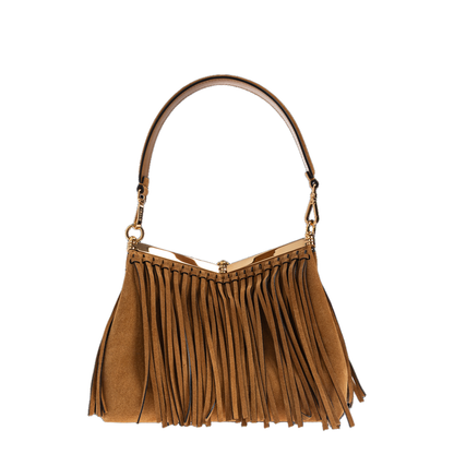 Vela Medium Suede Bag - Camel Brown - Image 3