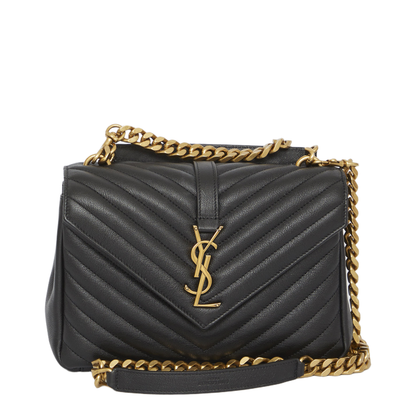 College Medium Quilted Leather Shoulder Bag - Nero - Image 1
