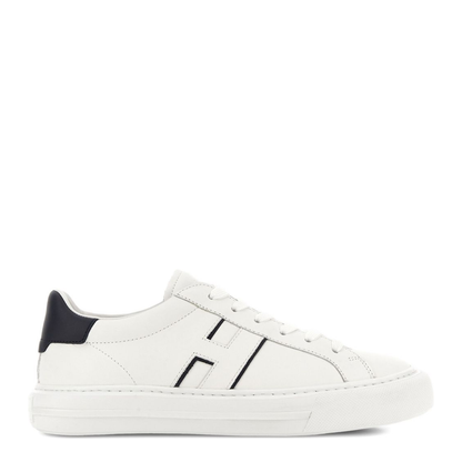 White Logo Design Flat Rubber Sole Lace-Up Closure - Image 1