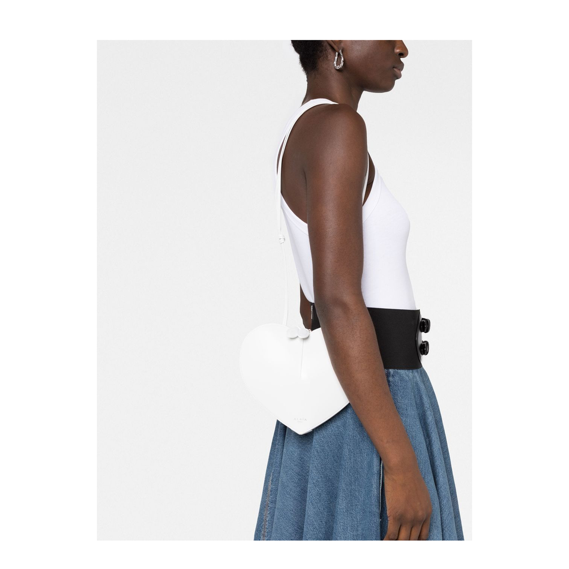 Optical White Le Coeur Bag in Calfskin - Image 4