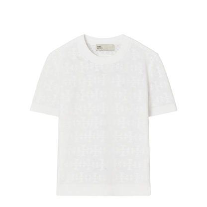 White Jacquard T-Shirt - Image 1