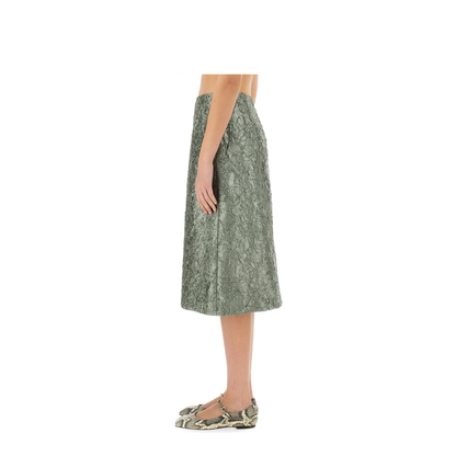 Ruched Satin Midi Skirt - Image 4