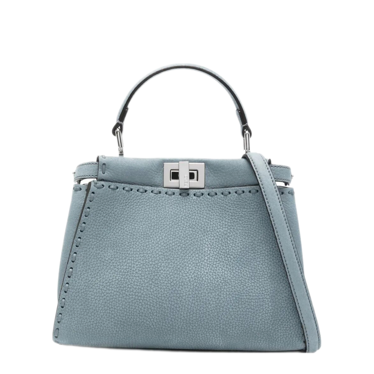 Peekaboo Mini Cuoio Romano Leather Handbag - Light Blue - Image 1