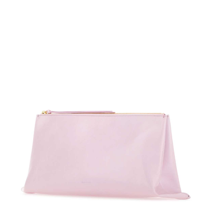 Pastel Pink Leather Medium Clutch - Image 2