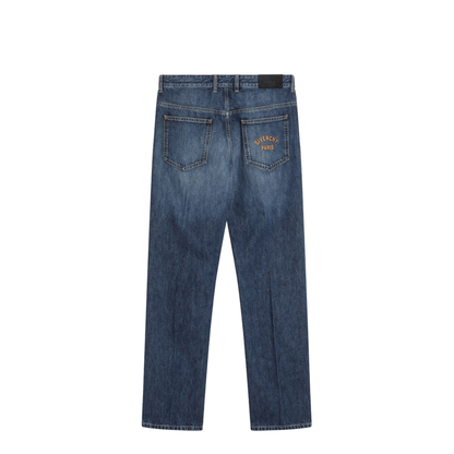 Straight Jeans Dark Blue Washed Effect - Image 2