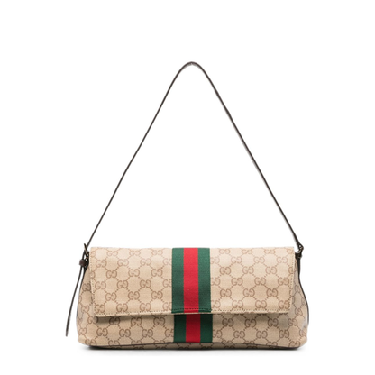 Ophidia Small GG Supreme Canvas Shoulder Bag - Beige/Ebony - Image 1