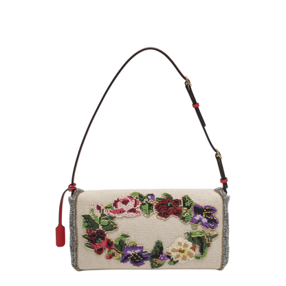Small Devain Shoulder Bag with Floral Bead Embroidery - Image 2