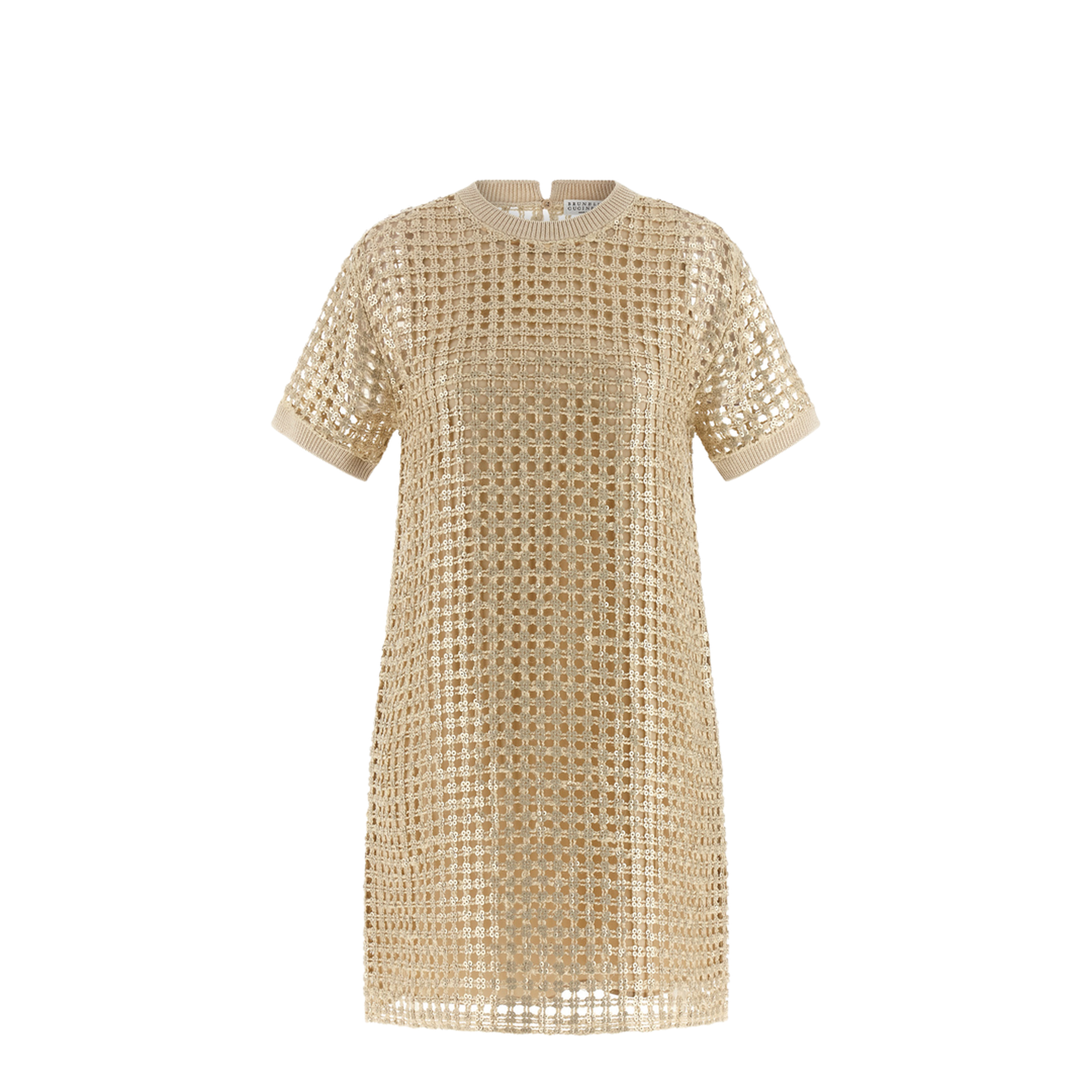 Dazzling Knitted Mini Dress - Yellow - Image 1