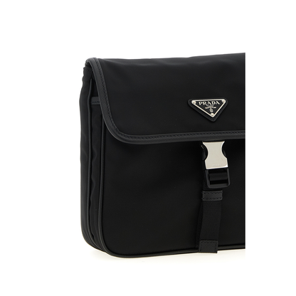 Black Re-nylon And Saffiano Leather Shoulder Bag - Image 3