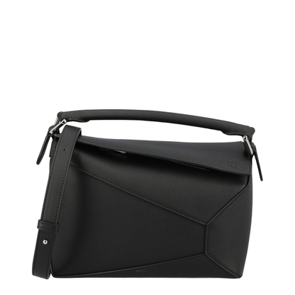 Small Puzzle Edge Bag in Soft Grained Calfskin Black - Image 1
