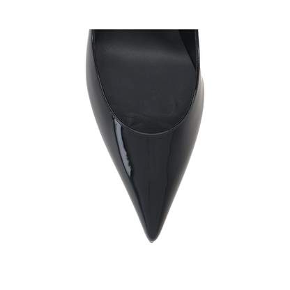 Black Patent Leather Pointed Toe Low Heel Slip-On - Image 2