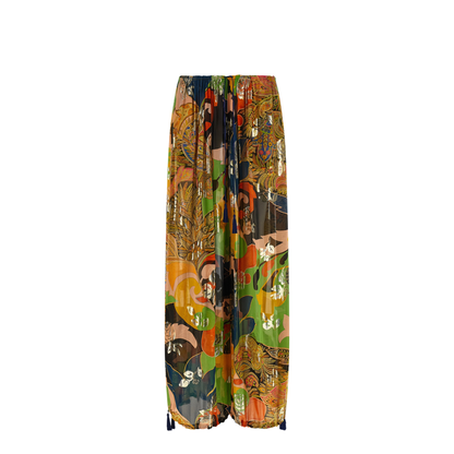 Paisley Print Palazzo Pants - Multicolor - Image 1