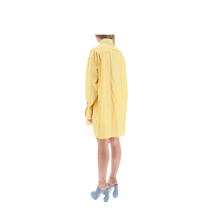 Striped Shirt Dress - Yellow - Image 3