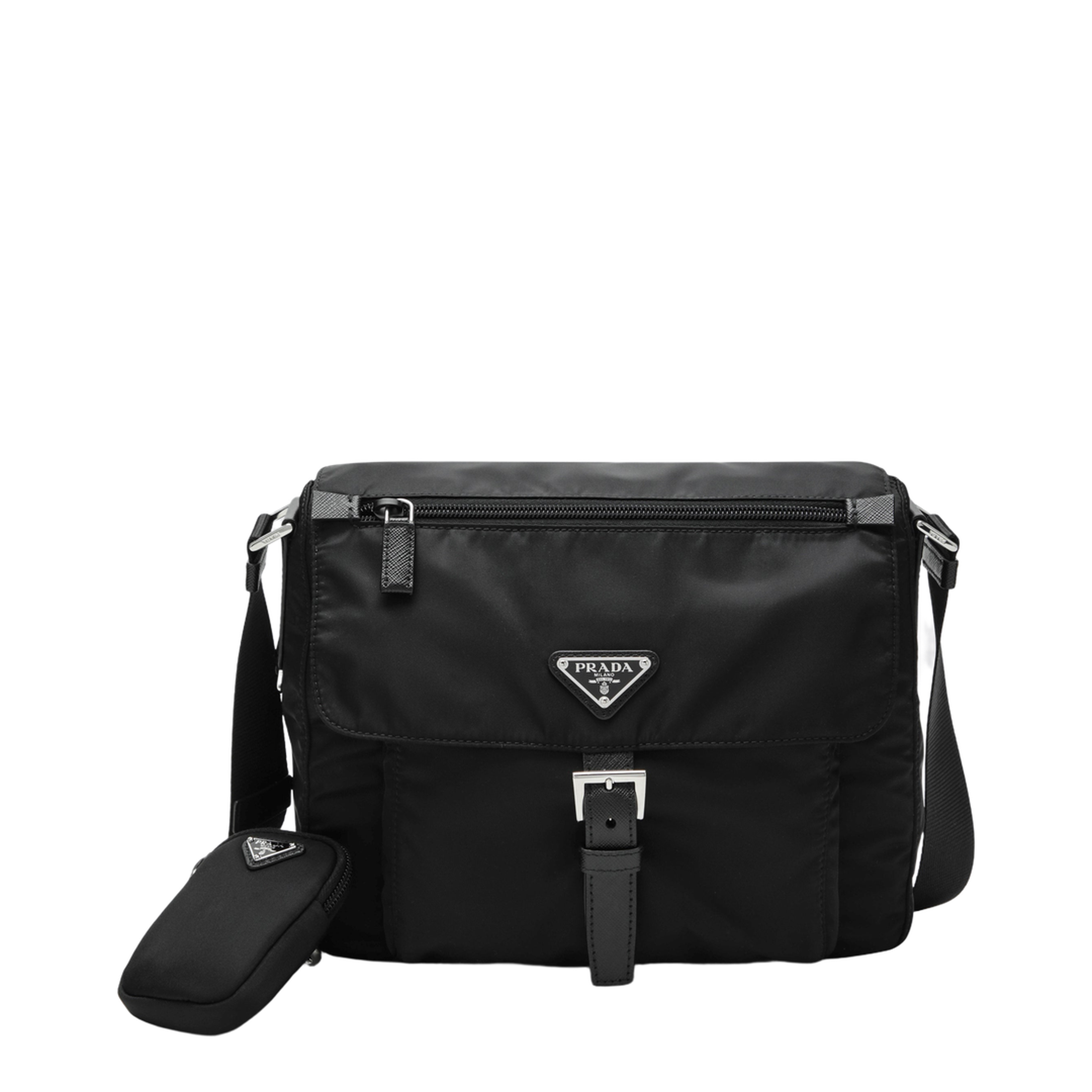 Re-Nylon Recycled Polyamide Shoulder Bag - Nero - Image 1
