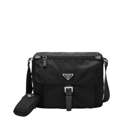 Re-Nylon Recycled Polyamide Shoulder Bag - Nero - Image 1