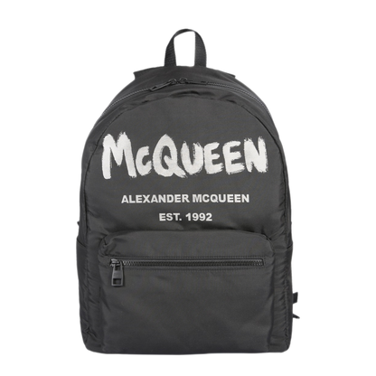 McQueen Graffiti Metropolitan Backpack - Black/Ivory - Image 1